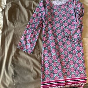 Pink and Blue Patterned Dress